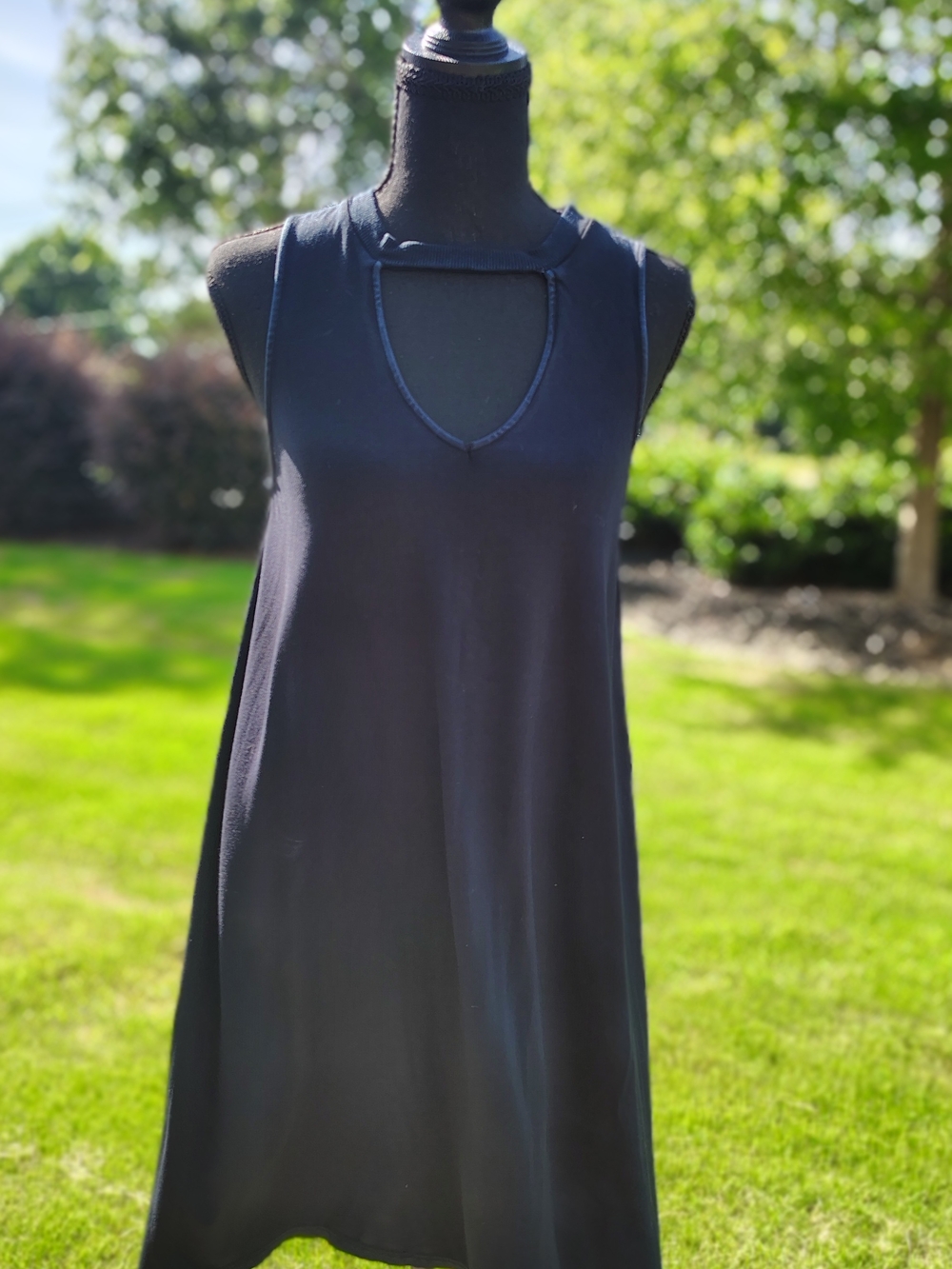 American Eagle Outfitters Black Sleeveless Dress with Front Seam Detail